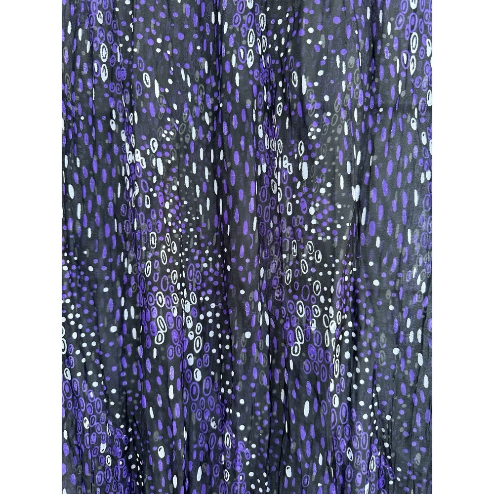 Chico's Additions Sheer Textured Scarf Purple Black Abstract Print 19x72 - Picture 2 of 5